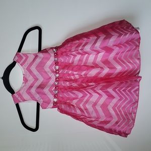 Youngland toddler pink dress with slip and stones.